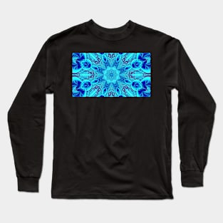 Light Blue Star Mandala Long Sleeve T-Shirt